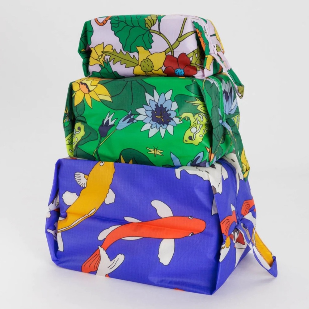 Baggu 3D Zip Bag Set Pond Friends